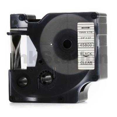 Dymo SD45800 / S0720820 Compatible 19mm Black Text on Clear Label Cassette - 7 meters