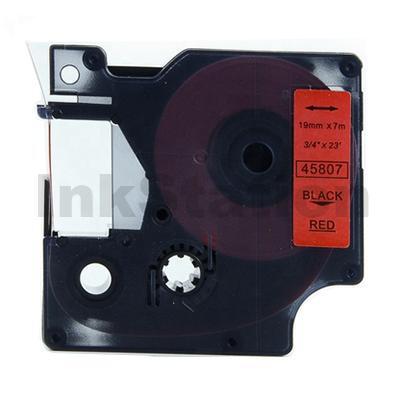 Dymo SD45807 / S0720870 Compatible 19mm Black Text on Red Label Cassette - 7 meters
