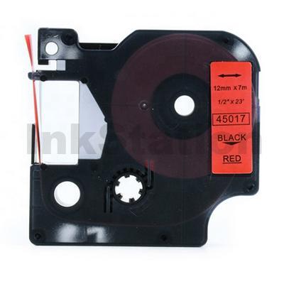 Dymo SD45017 / S0720570 Compatible 12mm Black Text on Red Label Cassette - 7 meters