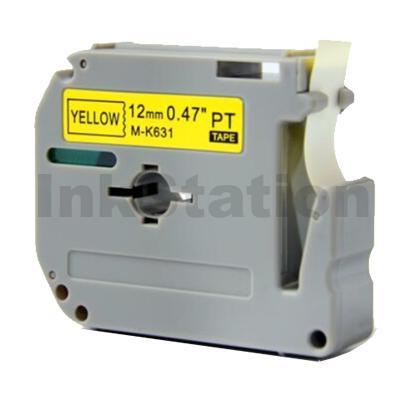 Brother M-K631 Compatible 12mm Black Text on Yellow Tape - 8 meters