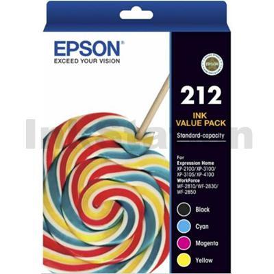 Genuine Epson 212 Ink Value Pack C13T02R692 [1BK,1C,1M,1Y]