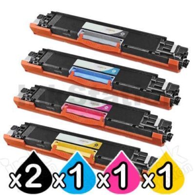 5 Pack HP CE310A-CE313A (126A) Compatible Toner Cartridges [2BK,1C,1M,1Y]