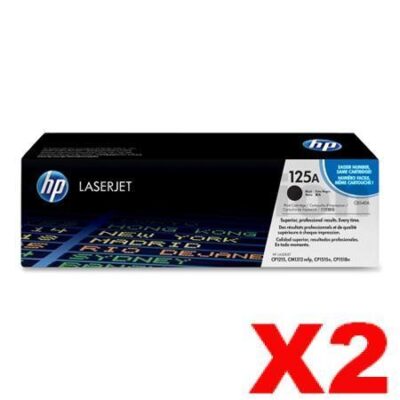 2 x HP CB540A (125A) Genuine Black Toner Cartridge - 2,200 Pages
