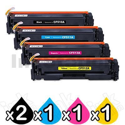 5 Pack HP 204A (CF510A-CF513A) Compatible Toner Cartridges [2BK,1C,1M,1Y]