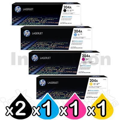 5 Pack HP 204A (CF510A-CF513A) Genuine Toner Cartridges [2BK,1C,1M,1Y]