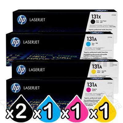 5 Pack HP CF210X-CF213A (131X) Genuine Toner Cartridges [2BK,1C,1M,1Y]