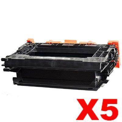 5 x HP 37X CF237X Compatible Black High Yield Toner Cartridge - 25,000 Pages