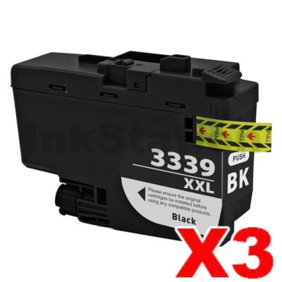 3 x Brother LC-3339XLBK Compatible High Yield Black Ink Cartridge - 6,000 pages