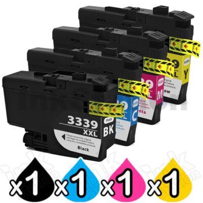 4 Pack Brother LC-3339XL Compatible High Yield Ink Cartridge Combo [1BK, 1C, 1M, 1Y]