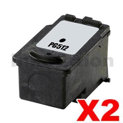 2 x Canon PG-512 Black High Yield Compatible InkJet Cartridge - 401 pages