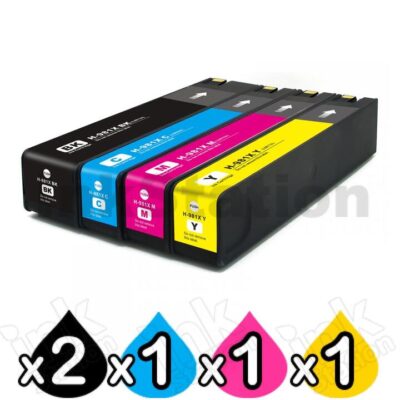 5 Pack HP 981X Compatible High Yield Inkjet Combo L0R12A - L0R09A [2BK,1C,1M,1Y]