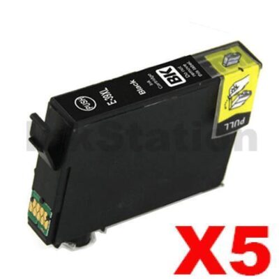 5 x Epson 39XL Compatible Black High Yield Inkjet Cartridge C13T04L192 - 500 pages