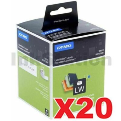 20 x Dymo SD99019 / S0722480 Genuine White Label Roll 59mm x 190mm - 110 labels per roll