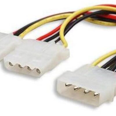 Astrotek AT-MOLEX-PWR Internal Power Molex Cable 20cm - 5.25" 4 pins Male to 2x 5.25" 4 pins Female 18AWG RoHS ~ CB8W-MOLEX-PWR