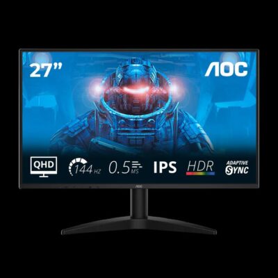 AOC Q27B36X 27" QHD 144Hz IPS Monitor. HDMI 2.0 x 1, DisplayPort 1.4 x 1